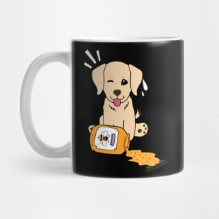 Naughty golden retriever spilled a jar of honey Mug